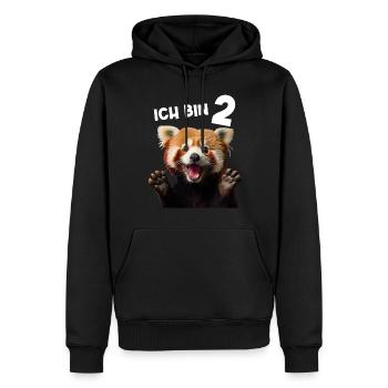 2 Jahre Kleiner Roter Panda Pandas 2. Geburtstag - Männer Premium Bio Hoodie - Schwarz - Vorne - Nico (187cm)