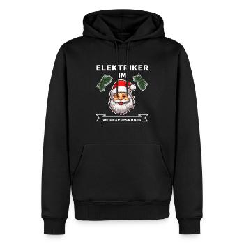 Lustiger Elektriker Weihnachten Beruf Spruch - Männer Premium Bio Hoodie - Schwarz - Vorne - Nico (187cm)