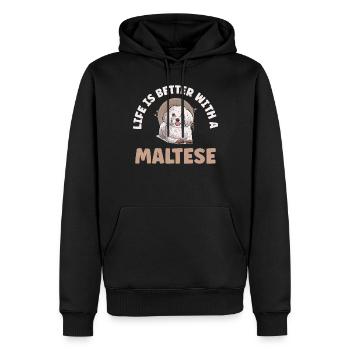 Maltese Owner Gifts - Männer Premium Bio Hoodie - Schwarz - Vorne - Nico (187cm)