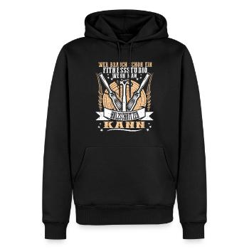 Holzschnitzer Holzschnitzerei - Männer Premium Bio Hoodie - Schwarz - Vorne - Nico (187cm)
