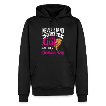 Mädchen und ihr Eurasier Eurasian Dog - Männer Premium Bio Hoodie - Schwarz - Vorne - Nico (187cm)