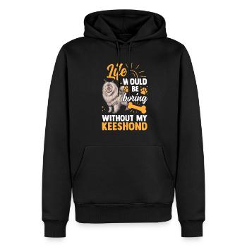 Ce serait ennuyeux sans Wolfsspitz Spitz allemand - Sweat à capuche Premium bio Homme - noir - Devant - Nico (187cm)