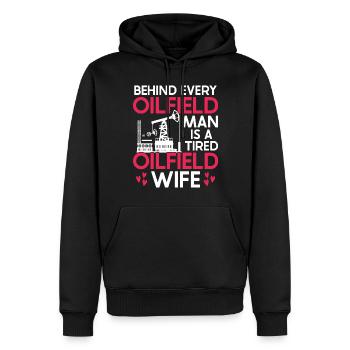 Travailleur pétrolier Rig Roughneck Oilfield Woman - Sweat à capuche Premium bio Homme - noir - Devant - Nico (187cm)