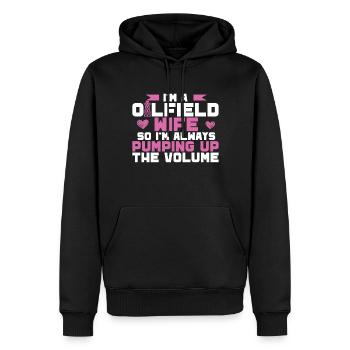 Travailleur pétrolier Rig Roughneck Oilfield Woman - Sweat à capuche Premium bio Homme - noir - Devant - Nico (187cm)