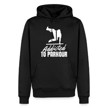 Parkour Addicted To Parkour - Men’s Premium Organic Hoodie - black - Front - Nico (187cm)