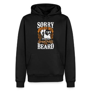 Amant barbe Homme barbu Désolé je - Sweat à capuche Premium bio Homme - noir - Devant - Nico (187cm)