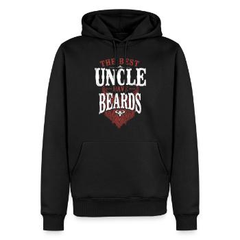 Amant barbe Homme barbu Oncle - Sweat à capuche Premium bio Homme - noir - Devant - Nico (187cm)