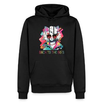 80er Motto Party Back to the 80s Kostüm - Männer Premium Bio Hoodie - Schwarz - Vorne - Nico (187cm)