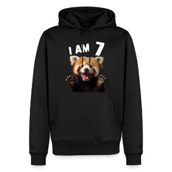 7 ans de 7 ans de 7e anniversaire du petit panda panda roux - Sweat à capuche Premium bio Homme - noir - Devant - Nico (187cm)