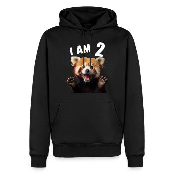 2 ans Petit Panda Rouge Pandas 2ème Anniversaire - Sweat à capuche Premium bio Homme - noir - Devant - Nico (187cm)