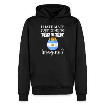 Drapeau de l’Argentine Thé yerba maté argentin - Sweat à capuche Premium bio Homme - noir - Devant - Nico (187cm)