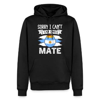 Drapeau de l’Argentine Thé yerba maté argentin - Sweat à capuche Premium bio Homme - noir - Devant - Nico (187cm)