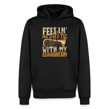 Euphonium Euphoniste Feelin Ma-Jazz-Tic - Sweat à capuche Premium bio Homme - noir - Devant - Nico (187cm)