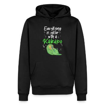 Alles besser mit Kakapo Neuseeland Papagei - Männer Premium Bio Hoodie - Schwarz - Vorne - Nico (187cm)