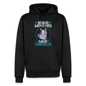Mehr Chinchilla Nagetier Wollmaus - Männer Premium Bio Hoodie - Schwarz - Vorne - Nico (187cm)