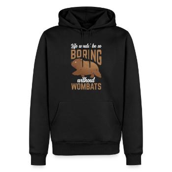 Langweilig ohne Wombat Australien Beuteltier - Männer Premium Bio Hoodie - Schwarz - Vorne - Nico (187cm)