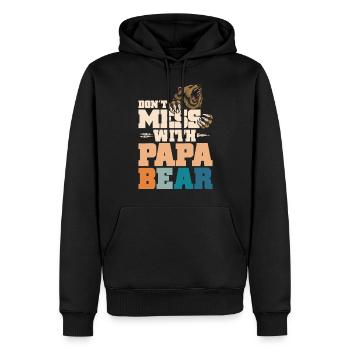 Don't Mess With Papa Bear - Männer Premium Bio Hoodie - Schwarz - Vorne - Nico (187cm)