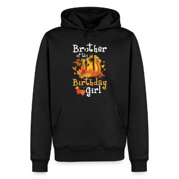 Frère de la fille d’anniversaire - Sweat à capuche Premium bio Homme - noir - Devant - Nico (187cm)