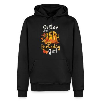 Soeur de la fille d’anniversaire - Sweat à capuche Premium bio Homme - noir - Devant - Nico (187cm)