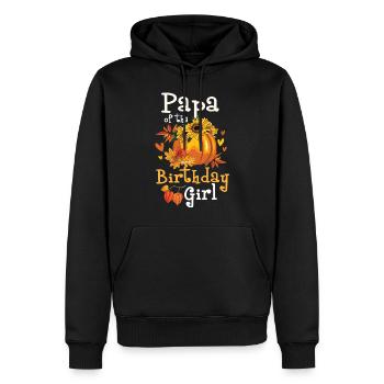 Papa De La Fille D’Anniversaire - Sweat à capuche Premium bio Homme - noir - Devant - Nico (187cm)
