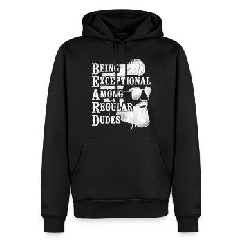 Amant de barbe Homme barbu Être - Sweat à capuche Premium bio Homme - noir - Devant - Nico (187cm)