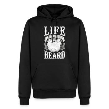 Beard Lover Bearded Man Life Is - Men’s Premium Organic Hoodie - black - Front - Nico (187cm)
