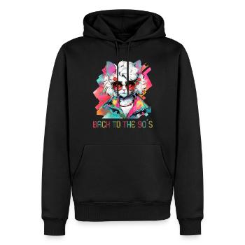 Soirée à thème des années 90 Retour au costume des années 90 - Sweat à capuche Premium bio Homme - noir - Devant - Nico (187cm)
