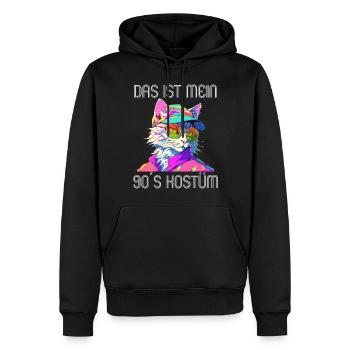 90er Motto Party Das ist mein 90er Kostüm - Männer Premium Bio Hoodie - Schwarz - Vorne - Nico (187cm)