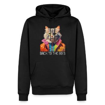 80er Motto Party Back to the 80s Kostüm - Männer Premium Bio Hoodie - Schwarz - Vorne - Nico (187cm)