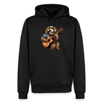 Faultier-Gitarrist - Männer Premium Bio Hoodie - Schwarz - Vorne - Nico (187cm)