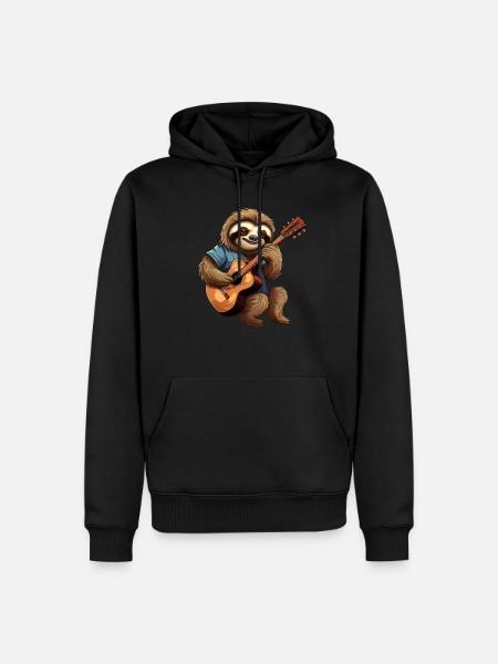 Sloth guitarist - Men’s Premium Organic Hoodie - black