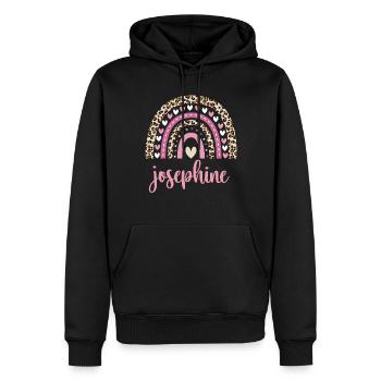 Josephine Regenbogen Name Geburtstag Josephine - Männer Premium Bio Hoodie - Schwarz - Vorne - Nico (187cm)