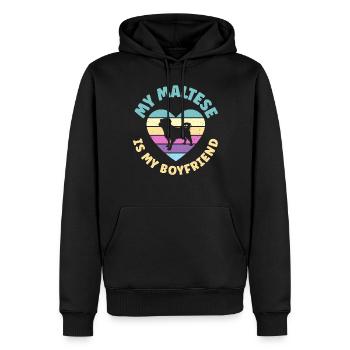 Cadeaux de propriétaire maltais - Sweat à capuche Premium bio Homme - noir - Devant - Nico (187cm)