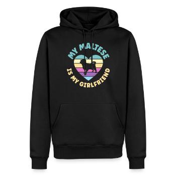 Cadeaux de propriétaire maltais - Sweat à capuche Premium bio Homme - noir - Devant - Nico (187cm)