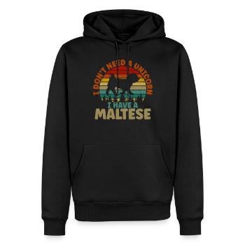 Cadeaux de propriétaire maltais - Sweat à capuche Premium bio Homme - noir - Devant - Nico (187cm)