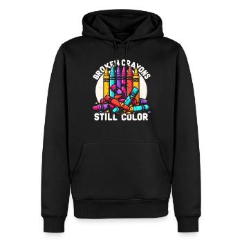 Zerbrochene Buntstifte noch Farbe - Männer Premium Bio Hoodie - Schwarz - Vorne - Nico (187cm)