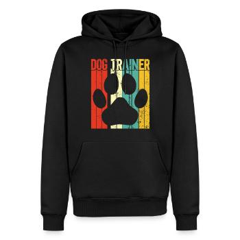 Hundetrainer Welpe Lustiges Haustier Training - Männer Premium Bio Hoodie - Schwarz - Vorne - Nico (187cm)