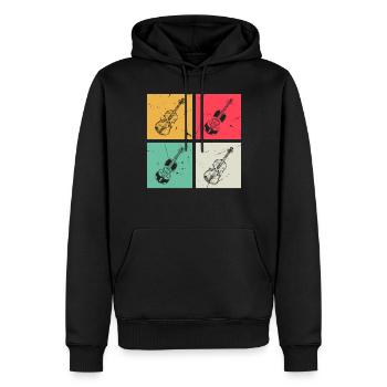 Many Retro Box With Violin Violinist Music Violini - Männer Premium Bio Hoodie - Schwarz - Vorne - Nico (187cm)