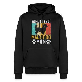 Cadeaux Maltipoo - Sweat à capuche Premium bio Homme - noir - Devant - Nico (187cm)
