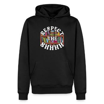 Bibliothekarin Bibliothekar Respect The Shhhh - Männer Premium Bio Hoodie - Schwarz - Vorne - Nico (187cm)