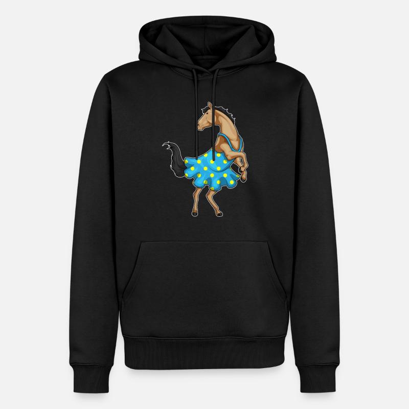 Robe cheval à pois - Sweat à capuche Premium bio Homme - noir