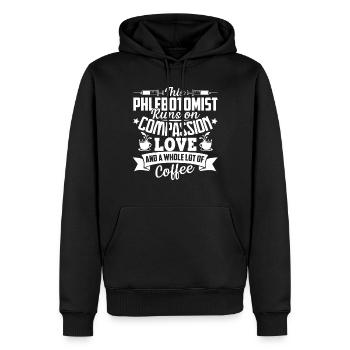 Phlebotomist Phlebotomist Whole Lot Of Coffee - Men’s Premium Organic Hoodie - black - Front - Nico (187cm)