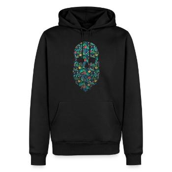 Amant barbe Homme Barbu Fleur - Sweat à capuche Premium bio Homme - noir - Devant - Nico (187cm)