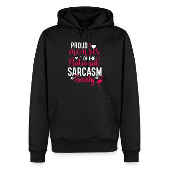 Fier membre de la National Sarcasm Society - Sweat à capuche Premium bio Homme - noir - Devant - Nico (187cm)
