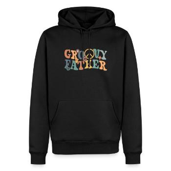 Retro Groovy Daddy Matching Family Birthday Party - Sweat à capuche Premium bio Homme - noir - Devant - Nico (187cm)