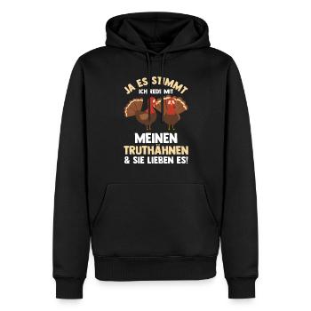 Truthuhn Truthahn - Männer Premium Bio Hoodie - Schwarz - Vorne - Nico (187cm)