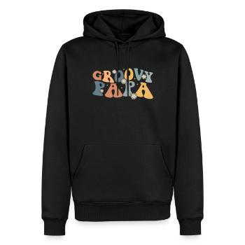 Retro Groovy Daddy Matching Family Birthday Party - Sweat à capuche Premium bio Homme - noir - Devant - Nico (187cm)