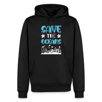 save the ocean - Männer Premium Bio Hoodie - Schwarz - Vorne - Nico (187cm)