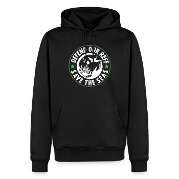Sauvez la mer - Sweat à capuche Premium bio Homme - noir - Devant - Nico (187cm)