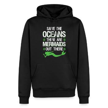 save the ocean meerjungfrau - Männer Premium Bio Hoodie - Schwarz - Vorne - Nico (187cm)
